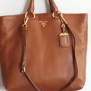 PRADA Vitello Daino Shopper Tote/Shoulder Bag